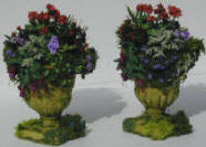 Geraniums in Stone Urns
